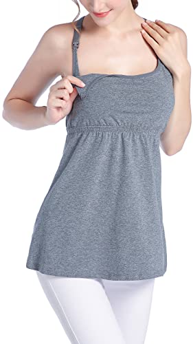 image for SUIEK Women's Nursing Tank Top Cami Maternity Bra Breastfeeding Shirts