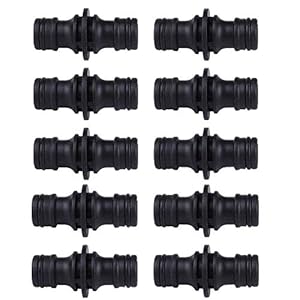 Voarge 10 stuks snelkoppeling, 1/2 inch slangkoppeling, slangverbinder, voor het aansluiten van buizen, tuingereedschap, slangkoppeling (10 stuks tweeweg-koppeling)