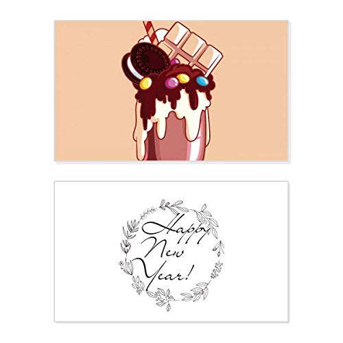 Tarjeta de Año Nuevo Cream Biscuits con diseño de helado para felicitar las fiestas