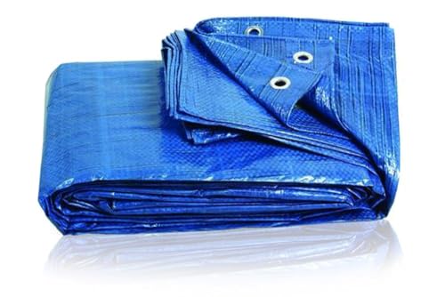 Sackmeister Blau Abdeckplane Gewebeplane 4x5m 110g/m² | Schutzplane | UV-beständig, Zweiseitig laminiert | Bootsplane Holzplane Plane mit Ösen für Poll Gartenmöbel Auto wasserdicht reißfest wasserfest
