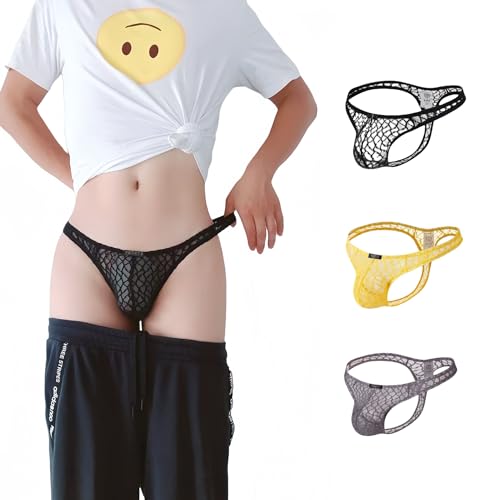 Men's Mesh Thong—Lightweight Lace Tempting Sexy, Breathable Seduction