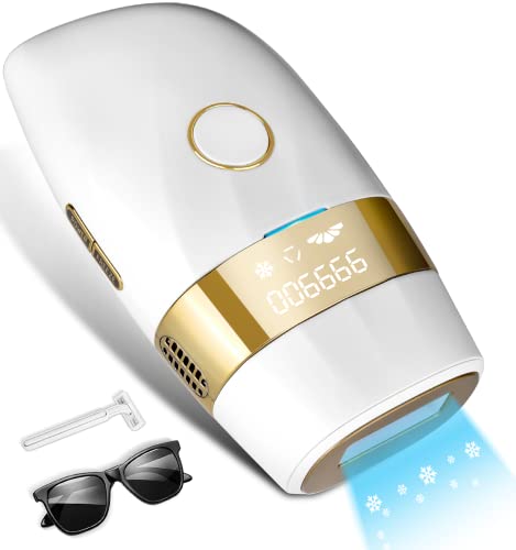 Laser Hair Removal,Hair Removal for Women and Men Permanent Painless Laser Hair Remover with Ice Cool, At Home Hair Removal Device for Facial, Whole Body, White Color