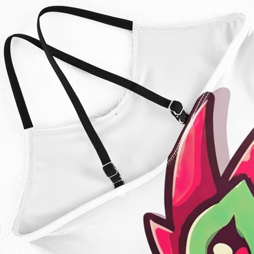 Cute Dragon One Piece Swimsuit, Spaghetti Straps, Cross Back Design, Ages 3T4