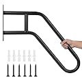 RoyalStairs Wall Mounted Handrails for Outdoor Steps, 25" Heavy Duty U-Shaped Grab Metal Handrail for 1-3 Step, Stair Railing for Porch Patio Steps, Entrance