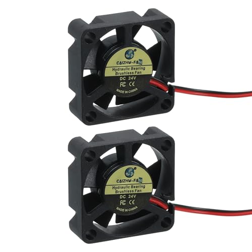 sourcing map 2 Pcs 3D Printer 3010 Cooling Fan, 24V 8500RPM 30 x 30 x 10 mm Hydraulic Bearing XH2.54 Extruder Cooling Fan with 30cm Cable 2 Pin Terminal for 3D Printer