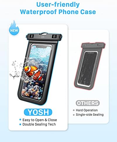 YOSH IPX8 Waterproof Phone Pouch, Waterproof Phone Case for Swimming Dry Bag Underwater with Lanyard for Snorkeling Boating Fishing Raining for iPhone 14 13 12 11 Pro XS XR Samsung S21 S10 up to 6.8