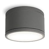 SSC-LUXon CELI-WX Aufbauleuchte Bad LED IP44 inkl. GX53 LED Lampe neutralweiß 4,5W - Deckenstrahler flach 230V anthrazit rund