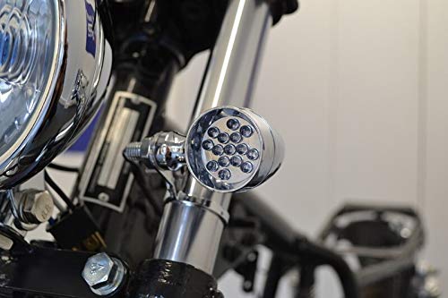 Alchemy Parts Moto Clignotant LED Chrome Acier pour Vintage Rétro Vélo Personnalisé Projet