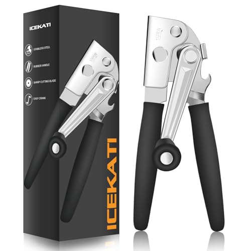 Comparison: Best Heavy Duty Can Opener 11 Commercial Can Opener, ICEKATl Can Opener Manual Heavy Duty Easy for Big Cans with Magnet, Folding Hand Crank With Comfortable Long Handles