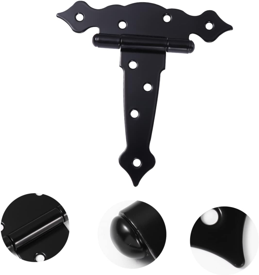 3pcs Heavy Duty Black Paint Hinges for Doors Garage Gates t Strap Hinges