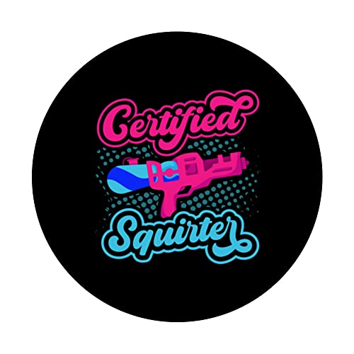 Certified Squirter Water Gun Squirt Gun Water Pistol PopSockets Swappable PopGrip, Black - Image 3
