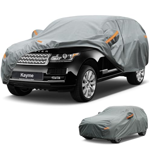 Image of Kayme Heavy Duty SUV Car Cover Custom Fit Land Rover Range Rover(2002-2025), Waterproof All Weather for Automobiles, Full Exterior Covers Sun Rain UV Protection.