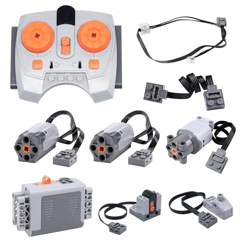 ARCELI Power Functions Set de 9 piezas, motor eléctrico de juguete, servo motor con motor M/L y mando a distancia, caja de batería, servomotor, extensión de cable compatible con muchos modelos