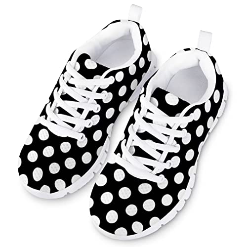 Dellukee Girls Shoes Cute Solid Color Polka Dot Running Walking Sports Sneakers3