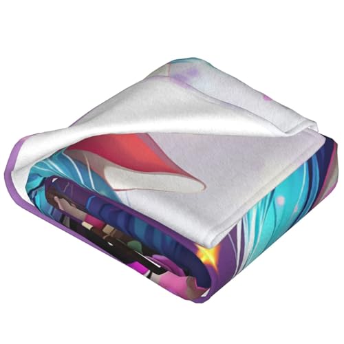 Couverture flanelle microfibre 152x127 cm plaid licorne lit et canapé