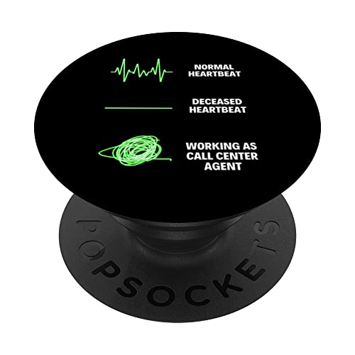 Call Center Agent Wokrer Funny Call Center Jobs PopSockets Swappable PopGrip, Black
