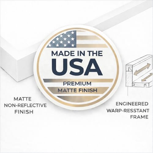 Image of Premium Canvas Floating Frame - 1.25 inch Gallery Depth Floater Frame with Faux Wood Grain PS Finish, Handcrafted in USA for Wall Art (White 8x10)