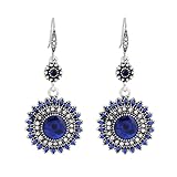 BESPORTBLE 1 Par Pendientes De Girasol Pendientes De Sol De Borla Para Mujer Colgando Llamativos Para Mujer Aretes De Declaración Blue