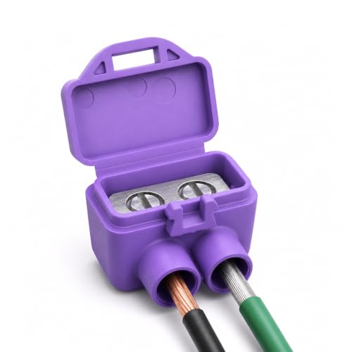 2-Port Aluminum-to-Copper Wire Connectors, 50 Pack Screw Terminal Electrical Wire Connectors, Pre-Filled with Oxide Inhibitor for Solid &amp; Stranded Wires, Residential &amp; Industrial Wiring