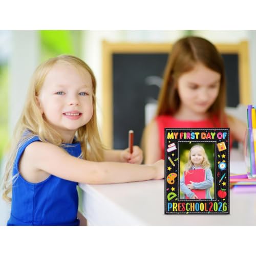Image of FLYAB My First Day of Preschool Picture Frame - 2026 My 1st Day of Prschool Pre-K Kindergarten Photo Frame First Day of Preschool Gifts for Kids Boys Girls Back to School First Day of School Gifts