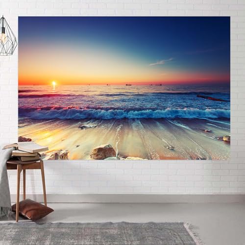 Fondo fotográfico 7x5 ft Playa y Atardecer miniatura 4
