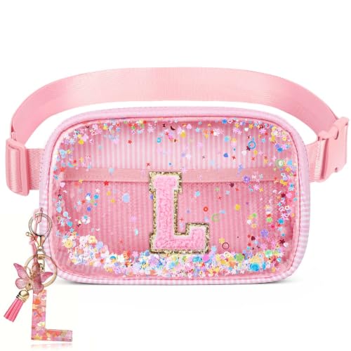 Image of Initial Fanny Pack for Girls - Belt Bag for Teens Kid Teen Girl Kid Birthday Gift Pink L
