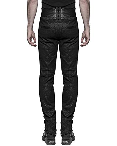 Men's Syndicate Trousers Pants Steampunk Black Brocade Vintage Gothic Victorian4