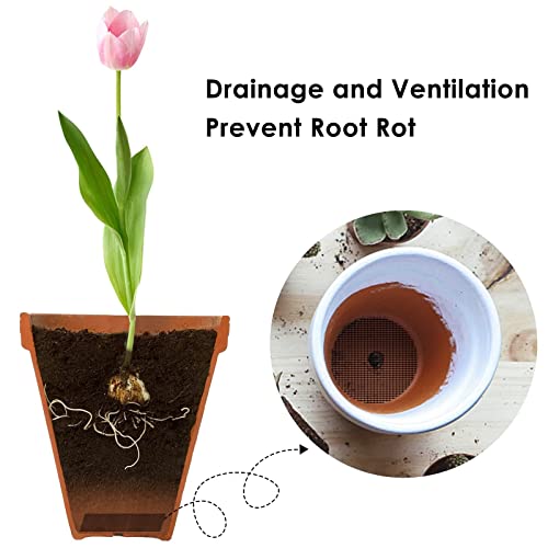 Flower Pot Hole Mesh Pad, 5 Pack 11.8X7.8 Inch Rigid Polyethylene Squares Garden's Drainage Mesh Hole Screens, Diy Bonsai Pot Bottom Grid Mesh Mat Mesh Screen #TOP3