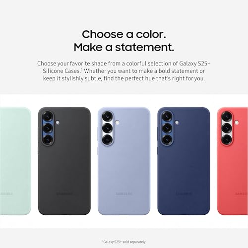 Image of Samsung Galaxy S25+ Silicone Phone Case, Protective Cover, Color Variety, Smooth Grip, Durable Design, Snug Fit, US Version, EF-PS936CNEGUS, Blue