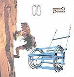 Escalera de Emergencia contra Incendios, Escalera de Escape Plegable con Ganchos, Escalera de Cuerda de Seguridad compacta y Reutilizable (Capacidad de Carga: 2 toneladas).(20m)