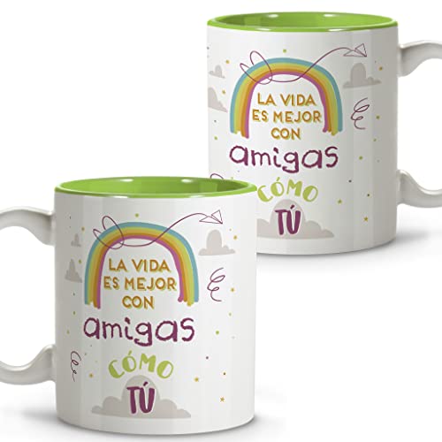 LolaPix Caneca amiga. Caneca da melhor amiga. Canecas de pequeno-almoço originais. Caneca de cerâmica 330 ml. Presentes com frases. Amigo invisível.
