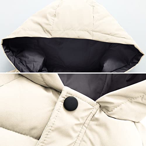 Arssm Baby Boy Girl Puffer Jacket Long Hooded Warm Coat Winter Kids Thick Outerwear Child Overcoat(Beige-3T) #TOP3
