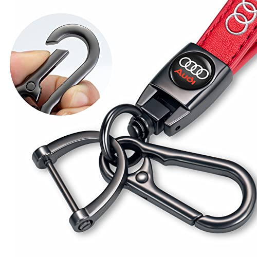 Image of TACOMA Genuine Leather Car Keychain for Key Chain for Men and Women Family Present Key Ring Accessories(Black)