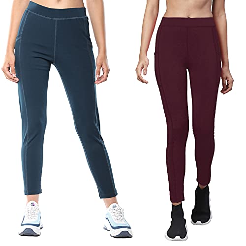 Image of CHKOKKO Women's High Rise Yoga Track Pants Stretchable Sports Tight