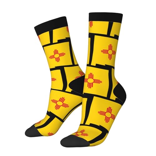 New Mexico Terrain Map Socks For Men Women Gift Sport Crew Socks Funny Wicking Socks