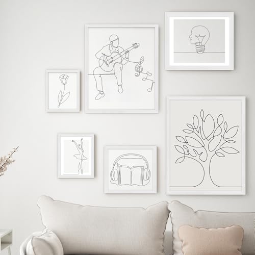 puthiac 12x12 White Oak Wood Picture Frame - Minimalist 12x12 Poster Frame, 12"x12" Picture Frame Wood, Natural Solid Wooden Picture Frames for Wall Art Photo and Prints (3 Pack, White)