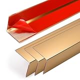 Jiekayi 4PCS 45' Aluminum Metal Corner Protectors, Self Adhesive Corner Guards, Metal Wall Edge Protector Strip, Furniture Corner Protectors, Wall Cabinet Baseboard Decoration 45' x 1' (Copper Gold)