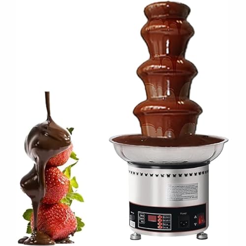 DFEDHF Large Capacity Chocolate Waterfall Melting Machine,300W Chocolate Fountain, 30-150? Adjustable Sauce Melting Pot, Great for Party & Family Gathering (4Tier)