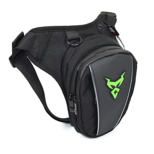 Pernera Moto Motocicleta multifunción Bolsa de Pierna caída Cadera Bum Fanny Pack Impermeable Cintura al Aire Libre Motorbike(Green)