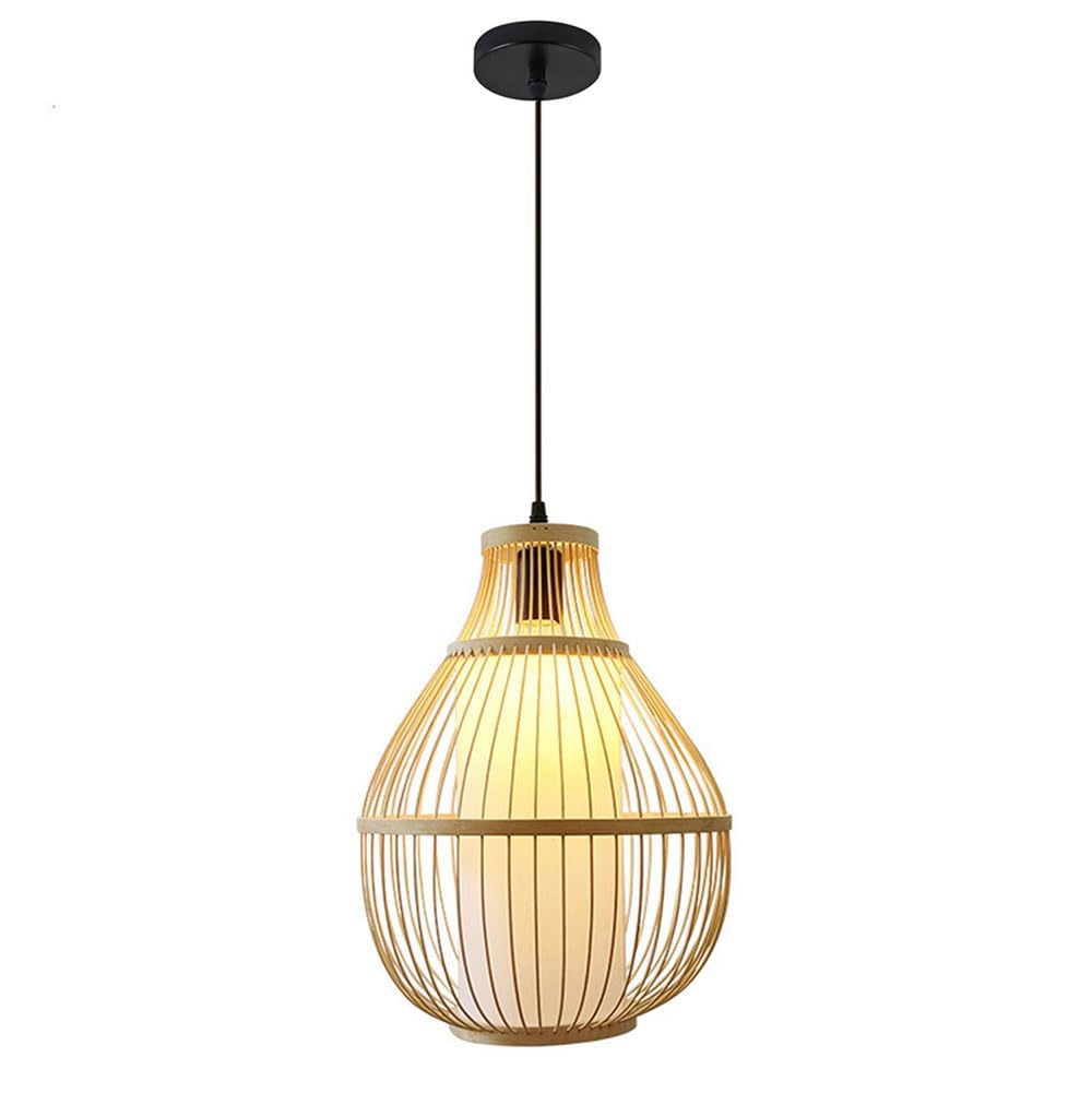 Lámpara colgante de madera natural E27 que elimina la luz fría y crea un comedor acogedor
