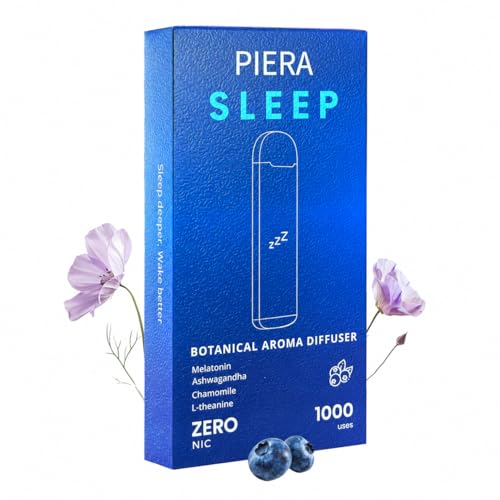 PIERA Botanical Aroma Diffuser Set Plant-Based Botanical Scent Non-Electronic Personal Fragrance Accessory Detox Sleep & Energy 3 Sticks 1 Pack (1 Sleep) (1 Sleep)
