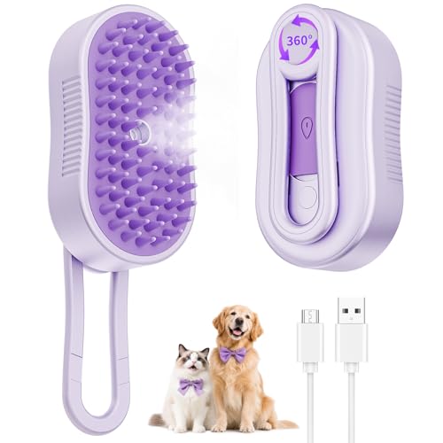 4-in-1 Cat Steam Brush for Shedding, Steam Pet Brush for Dog and Cat&ndash; Steam for Shedding...