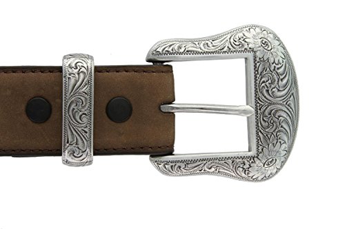 Cowboy Cowgirl Western Indian Coin/Star Conchos Crazy Horse Scalloped Genuine Leather Belt 1-1/2"(38mm) Wide3