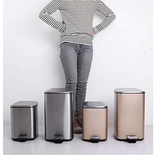 Stainless Steel Trash Can Bedroom Bin With Lid Pedal Bin Bathroom
