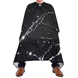 Capa de corte de pelo profesional amarilla con purpurina falsa con cierre a presión ajustable, elegante capa química de salón para clientes, capa para corte de cabello, 65 x 55 pulgadas