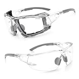 [XYNISQ] 保護メガネ 防曇 作業用 包覆型レンズ 取り外し可能なフォームガスケット 衝撃吸収性安全メガネ 紫外線カット