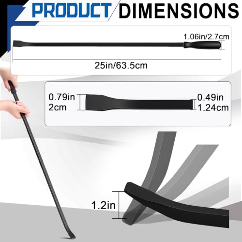 Image of 25 Inch Non-metal Striking Cap Pry Bar Long Heavy Duty Pry Bar with Mechanic's Handle for Positioning Aligning Prying Iron Worker Tools (Black)
