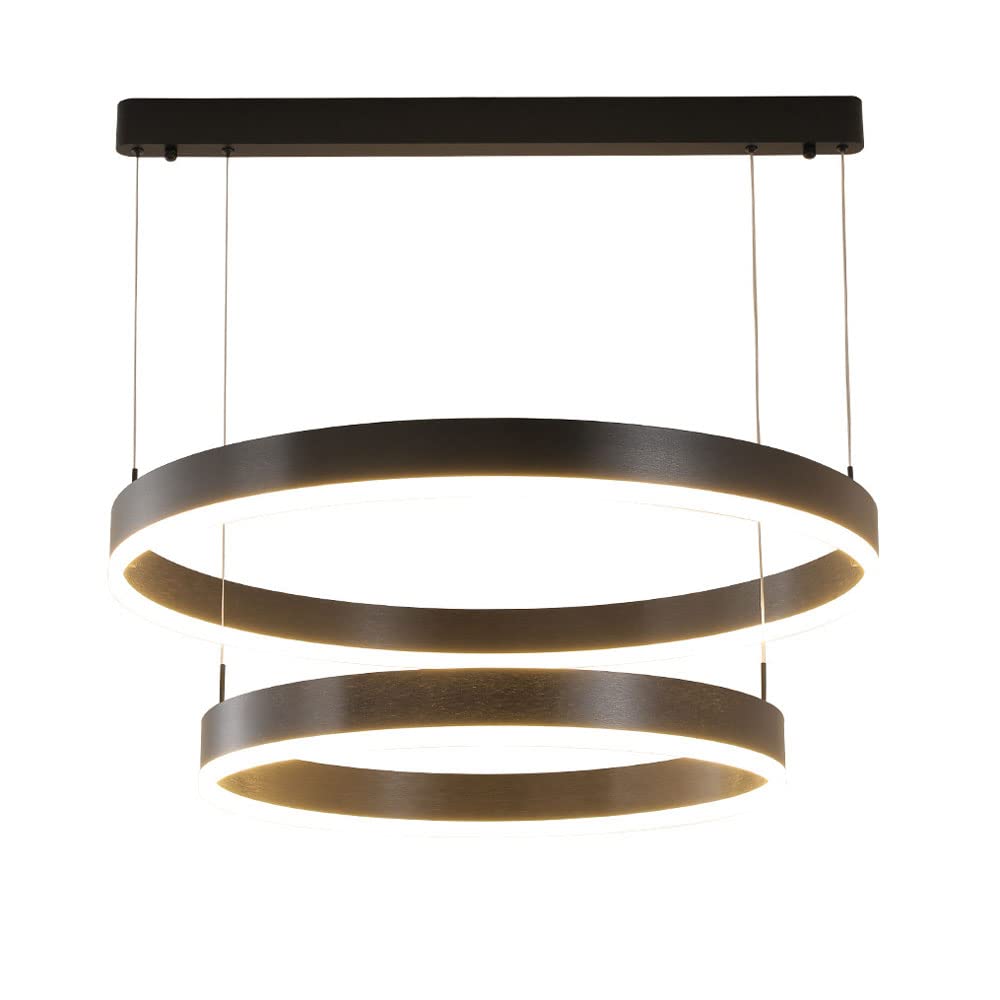 Lampe suspendue LED 72W à 2 lumières moderne en aluminium et acrylique