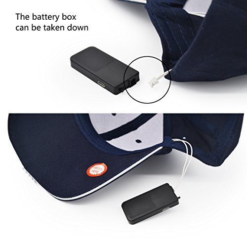 Image of Hands Free Rechargeable LED Baseball Cap Hat for Outdoor Hip Hop Party Holiday