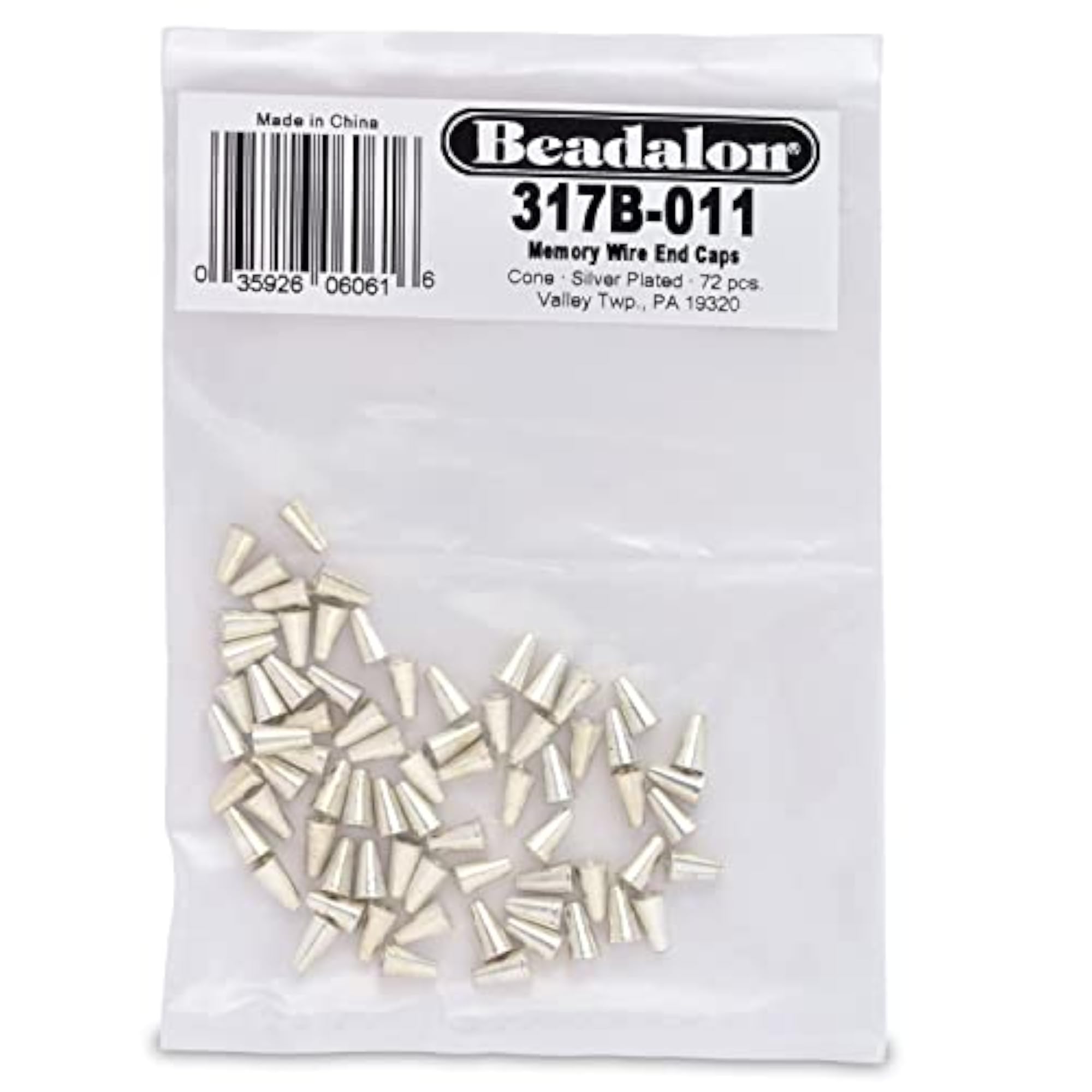 72-Piece White Plate Memory Wire End Cap